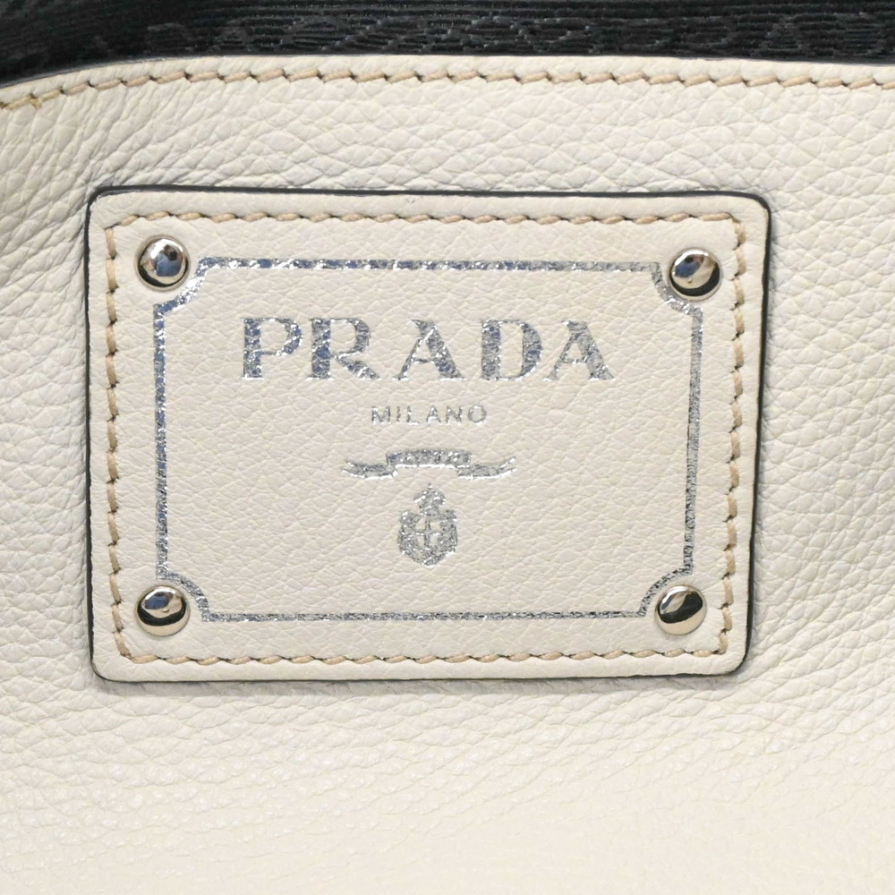PRADA White Leather Shoulder Bag - Picture 10 of 16